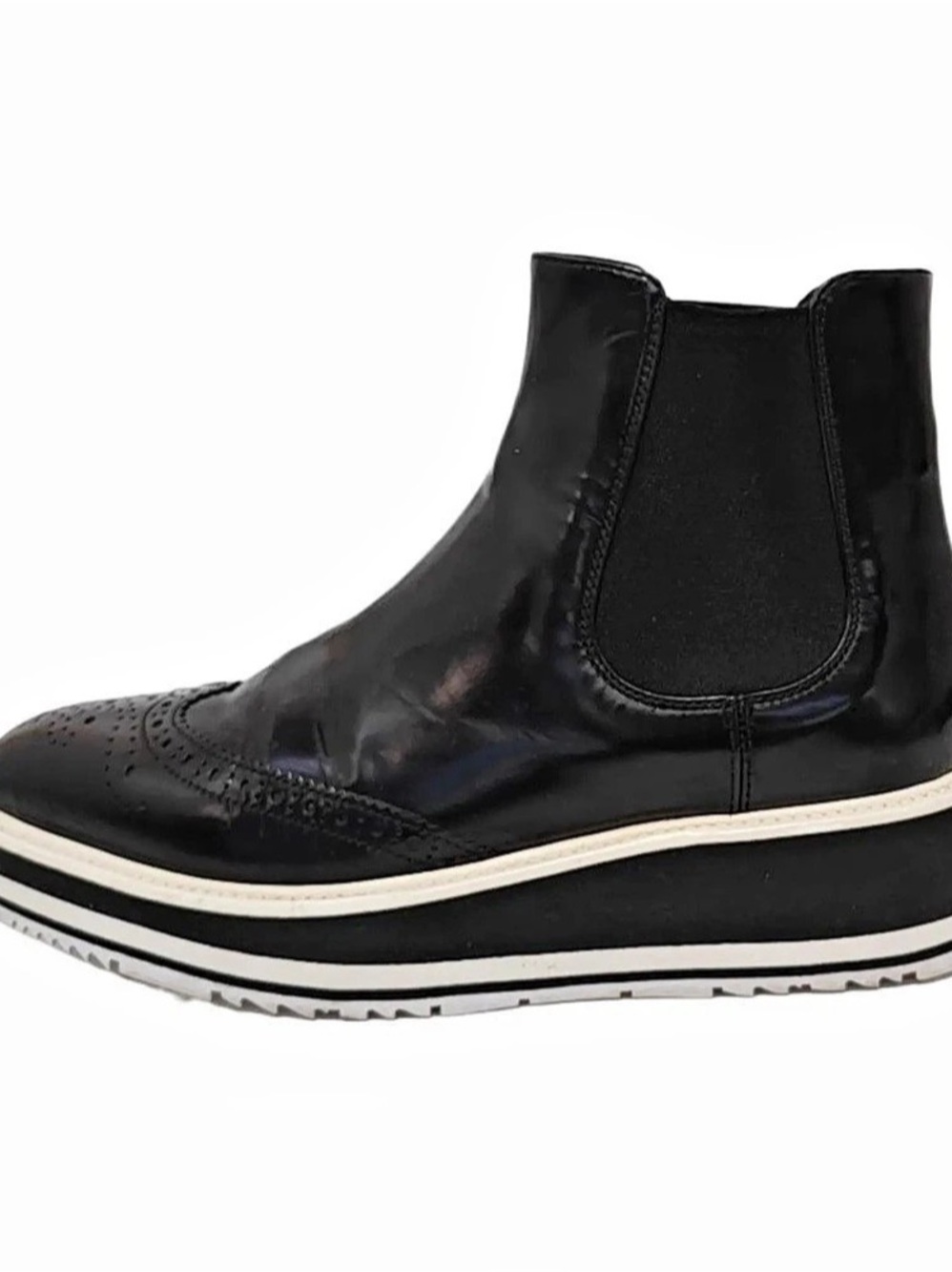 Prada Black Platform Chelsea Ankle Boots Like New - Picture 2 of 5